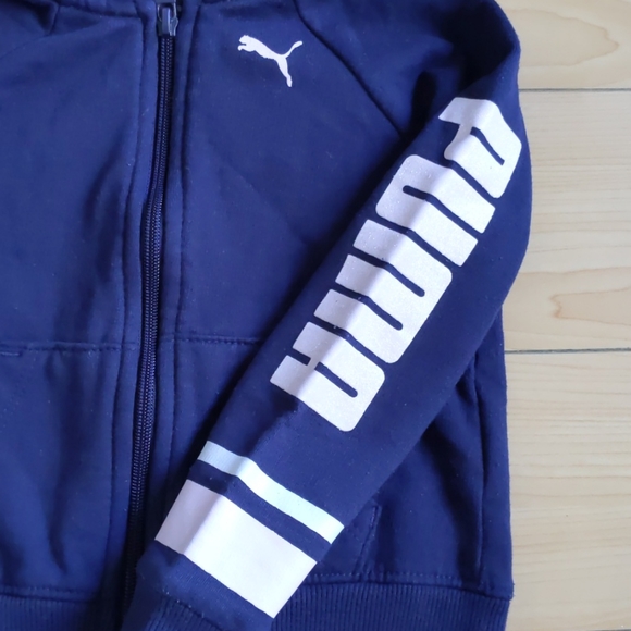 Puma Kids Navy Blue Long Sleeves Sports Jacket 3T - Picture 2 of 6